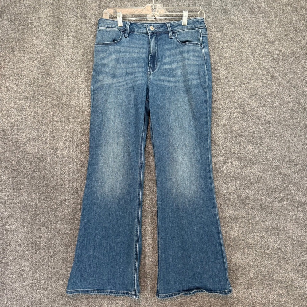 Old Navy Wow Flare Jeans Women 6 Short Blue High Rise Denim Bell‎ Bottoms Casual